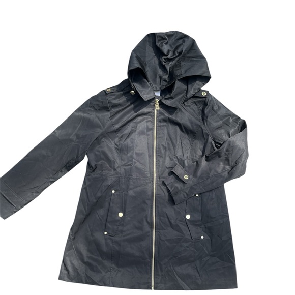 Michael Kors Hooded All Weather Coat In Black Size XL Removable Hood - Picture 1 of 12